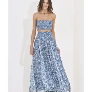 NWT Maaji Blue and White Floral Two-Piece Set